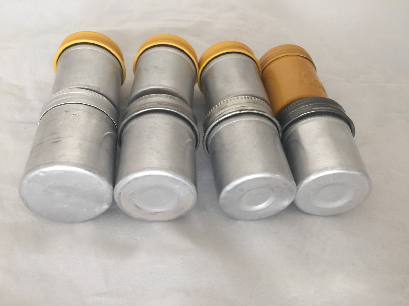 Set 8 aluminum film canisters Vintage