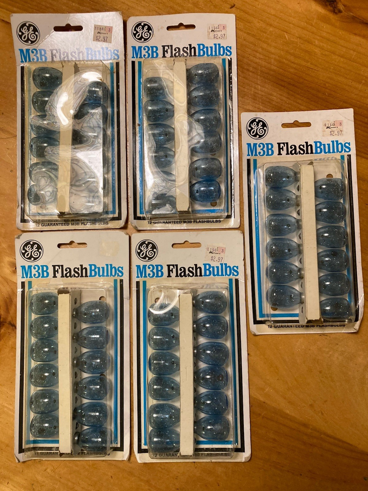 5 /12 Bulb Packs Vintage GE M3B Camera Flash Bulbs