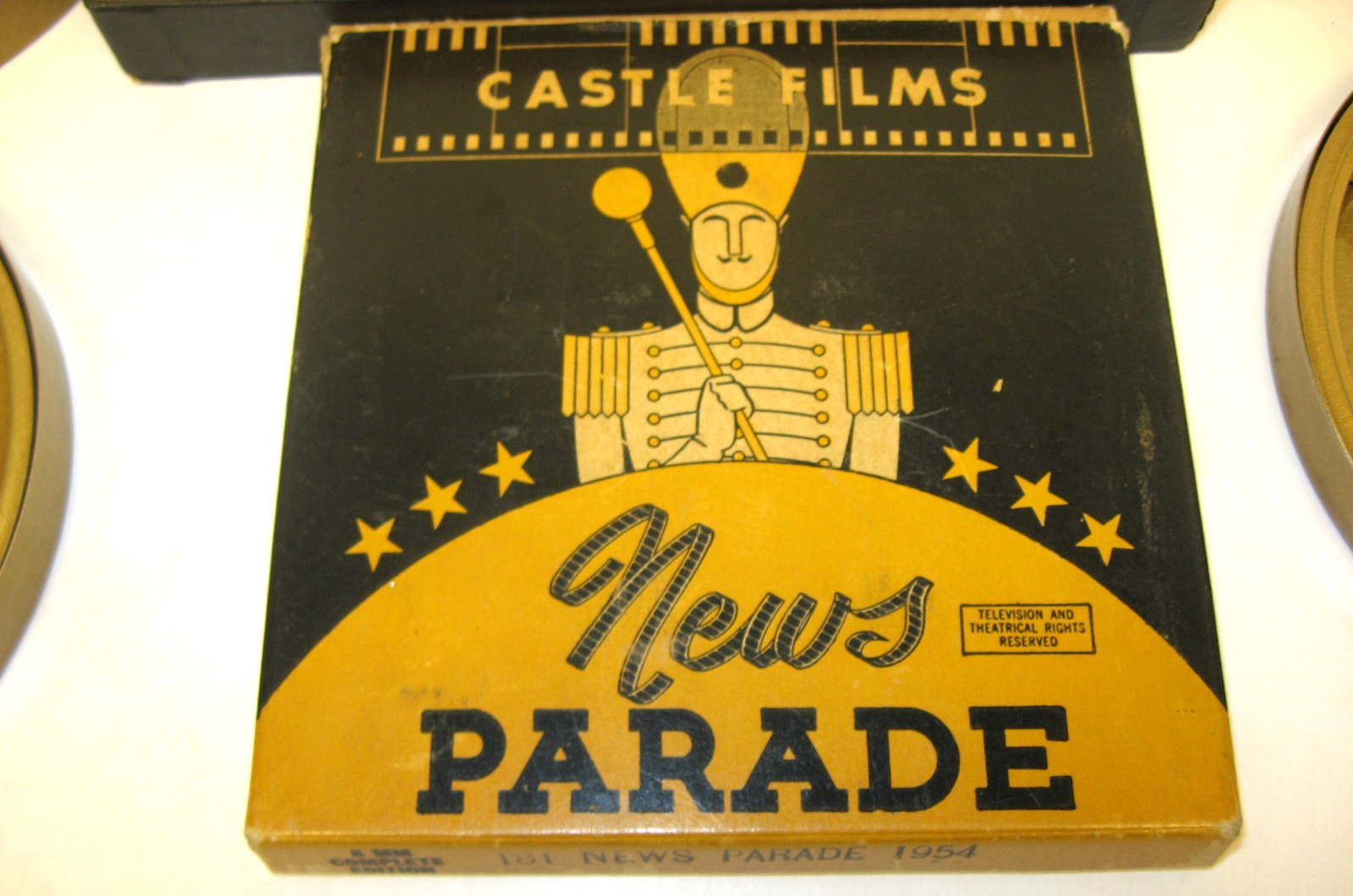 Vintage Cine-Kodak Duo Splicer, 6x Two Guys 8mm Reels/Cans, 1954 News Parade