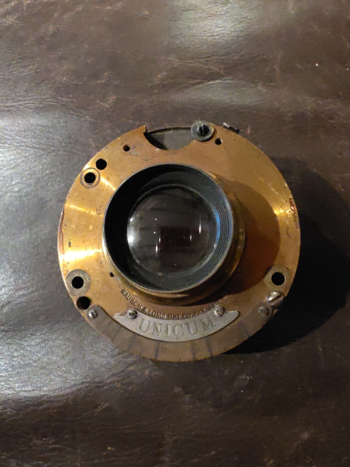 Antique Bausch & Lomb Camera Lens Unicum Brass Iris Works But Incomplete