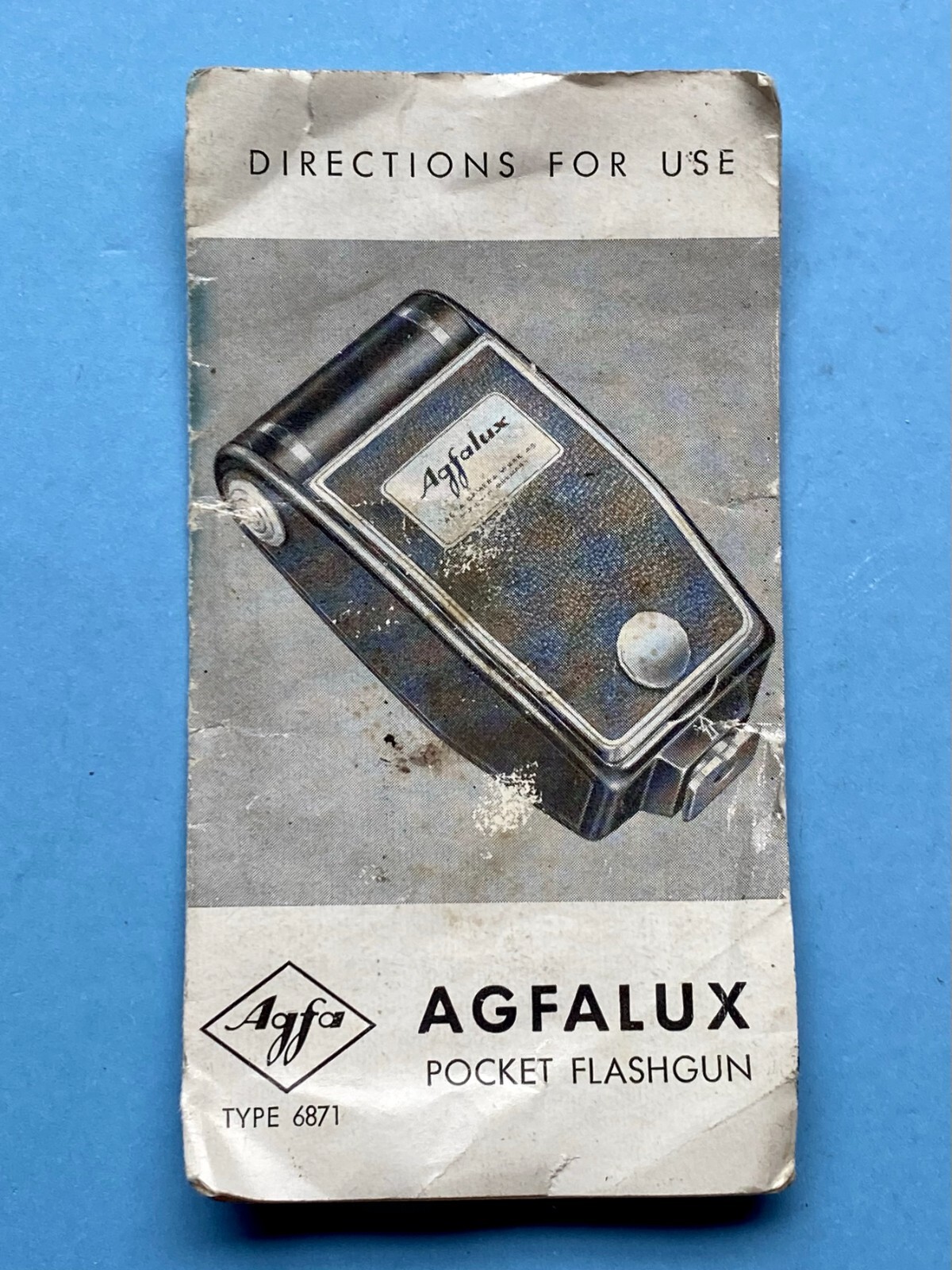 Vintage Agfa Agfafux Type 6871 German Pocket Flashgun w/ instructions &case