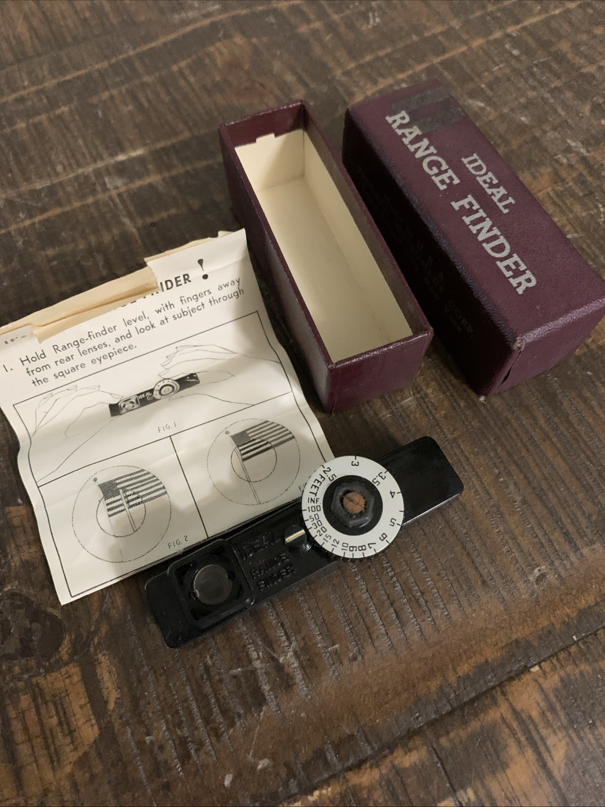 Vintage Ideal Range Finder Federal Instrument Corp USA Long Island NY with Box