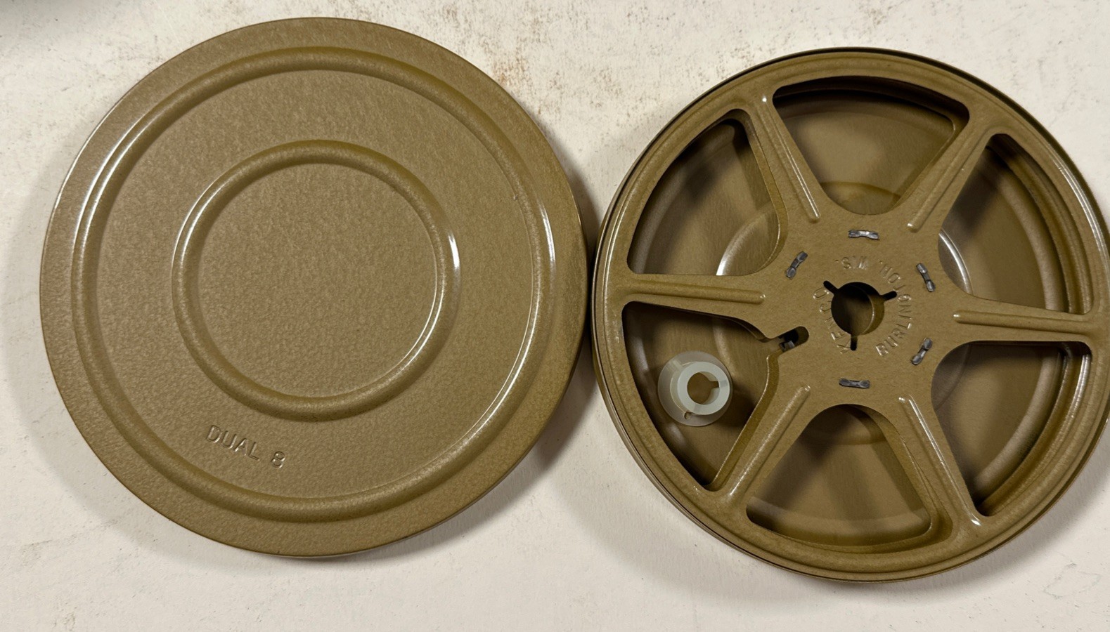 Lot of 7 Movie Film Reels & Cans 5″ 8mm Kmart Blue Kenco Dual Regular