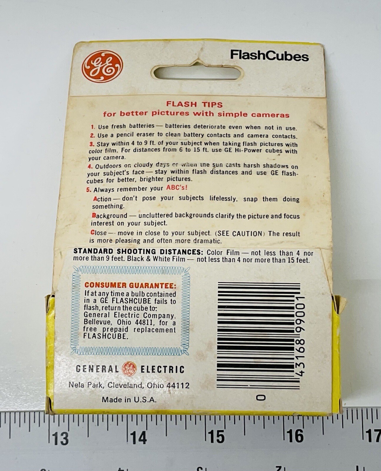 Vintage Pack of 3 GE General Electric FlashCubes Flash Cubes Camera