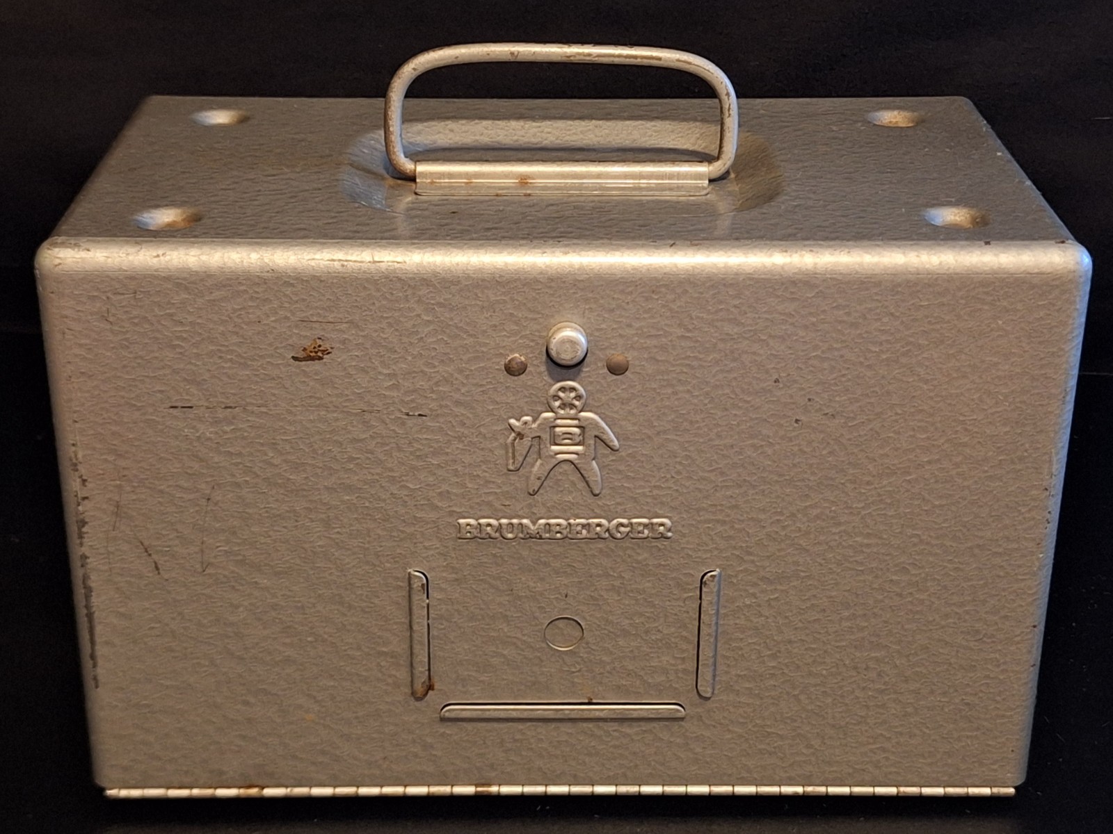 Brumberger 8mm 5″ 12 Reel Film Storage Cabinet Case Box Ejector w Reels & Cans