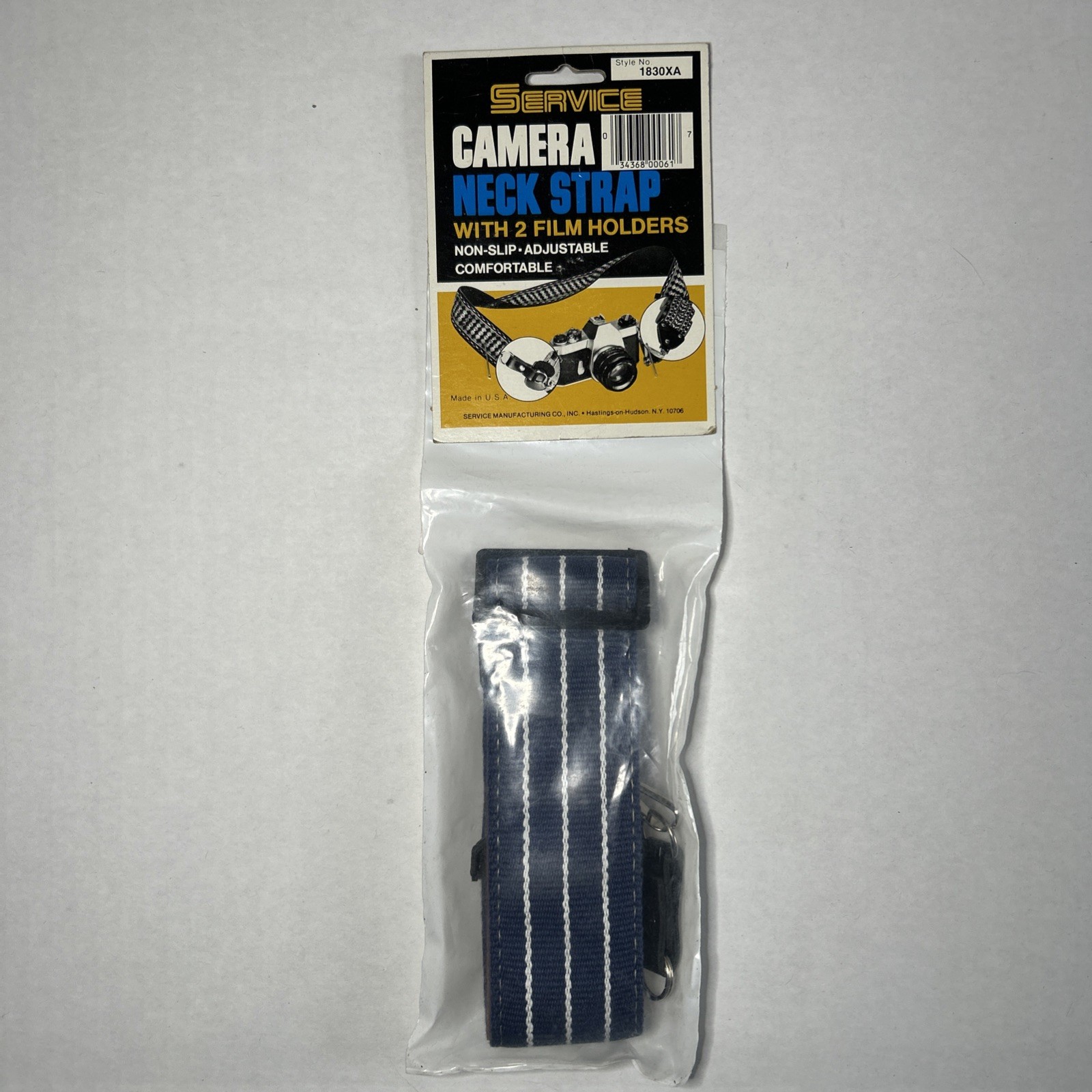 Vintage Blue Service Manufacturing 35mm Camera Neck Strap w/2 film holders – NEW