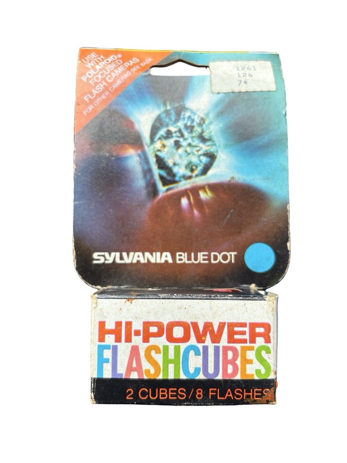 Vintage Sylvania Blue Dot Flashcube Flash Bulb Camera Cube w Original Box