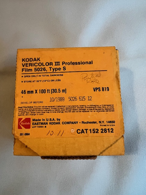 Vintage Eastman Kodak Co. Vericolor III Professional Film 5026 Type S Empty Tin