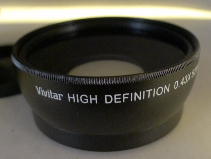 Vivitar 52mm 0.43x Professional HD Wide Angle Lens Macro +Lens Caps&Matching Bag