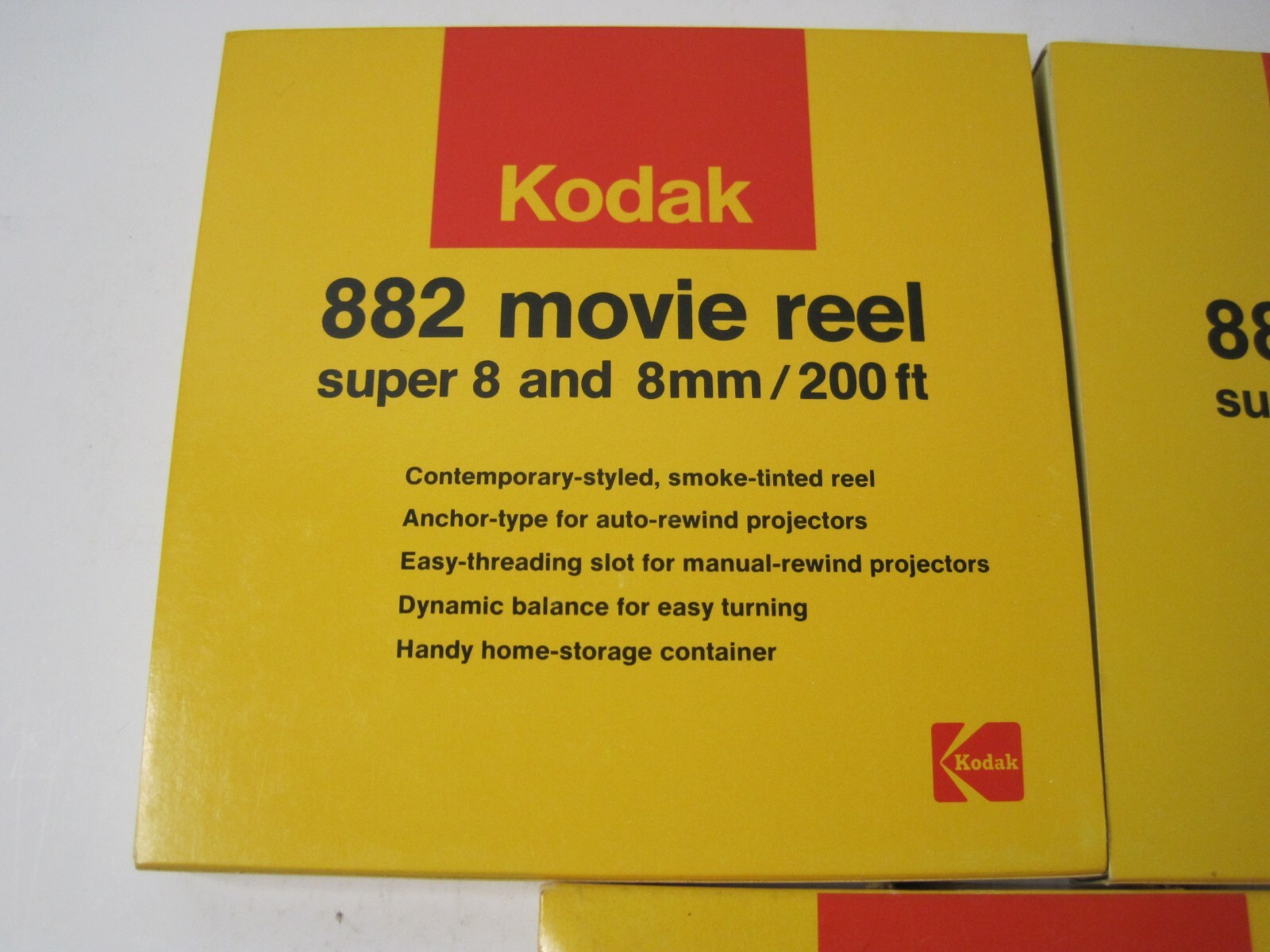 Lot of 3 Kodak 882 Movie Reel Super 8 and 8mm 200ft in Box D882, CAT178 5203