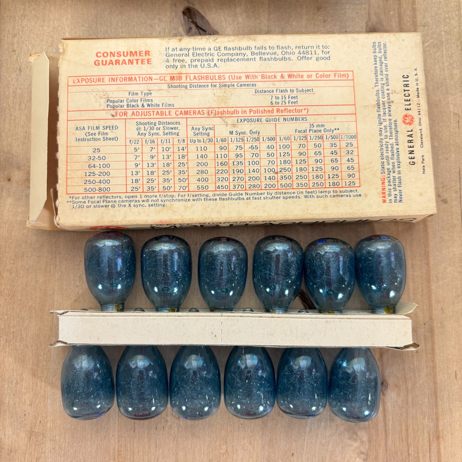 Vintage Lot of 24 Sylvania and GE Blue Dot Flashbulbs M3B