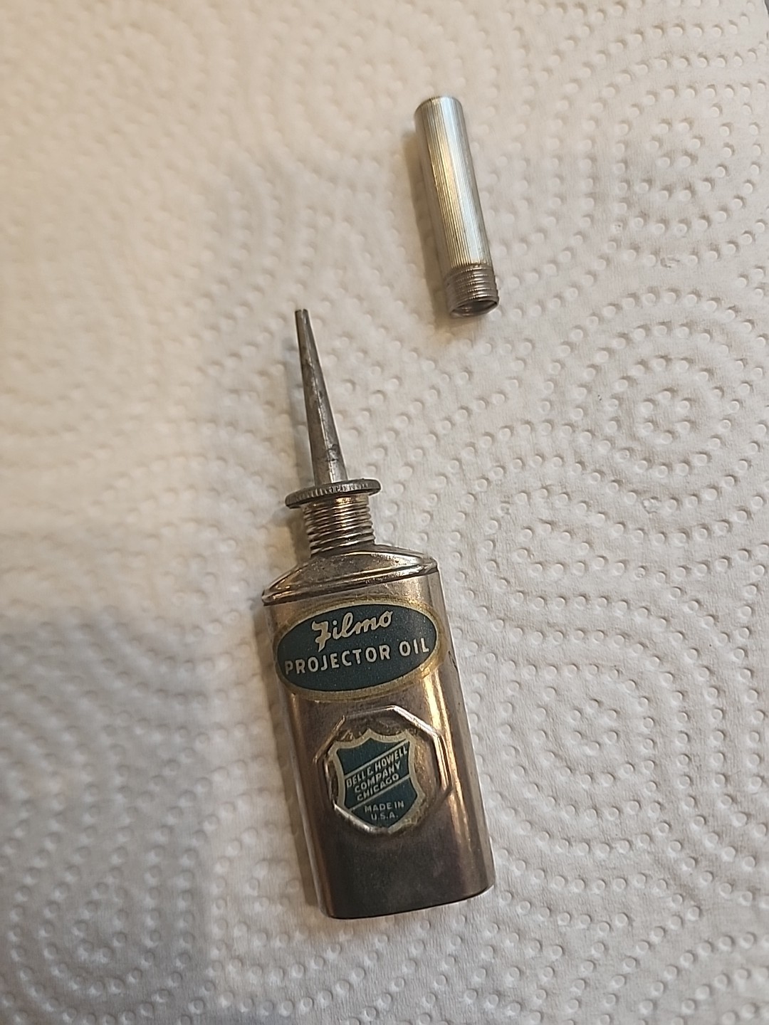 NEAT! VTG FILMO OIL CAN TIN FOR PROJECTOR BELL & HOWELL CHICAGO IL USA EMPTY