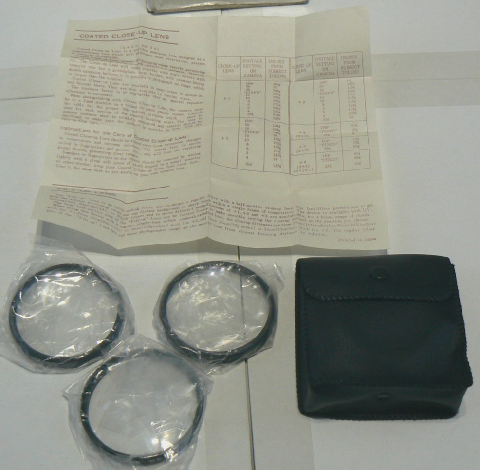 Super Albinar 55mm Filter Set of 3 Close-Up +1, +2, +3 Lenses Plus Case – Japan