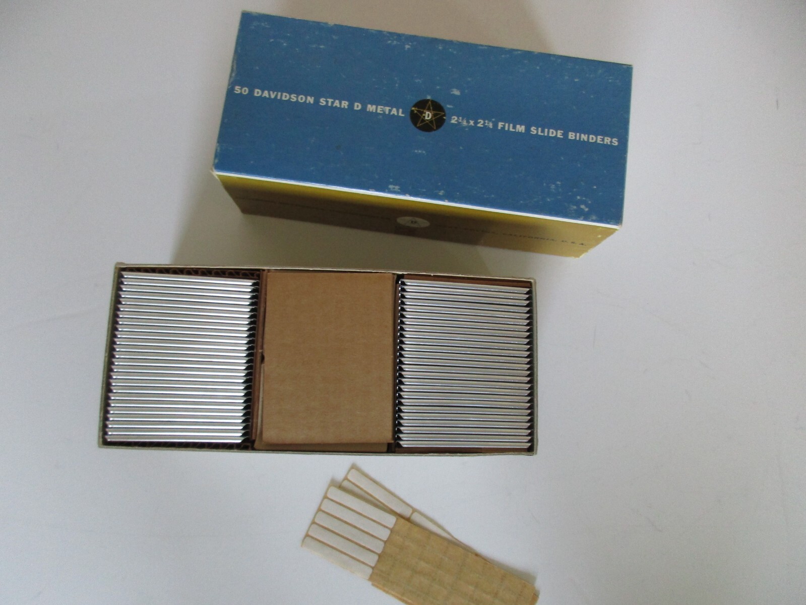 Vintage 50 Davidson Star D Metal 2-1/4 x 2-1/4 Film Slide Binders
