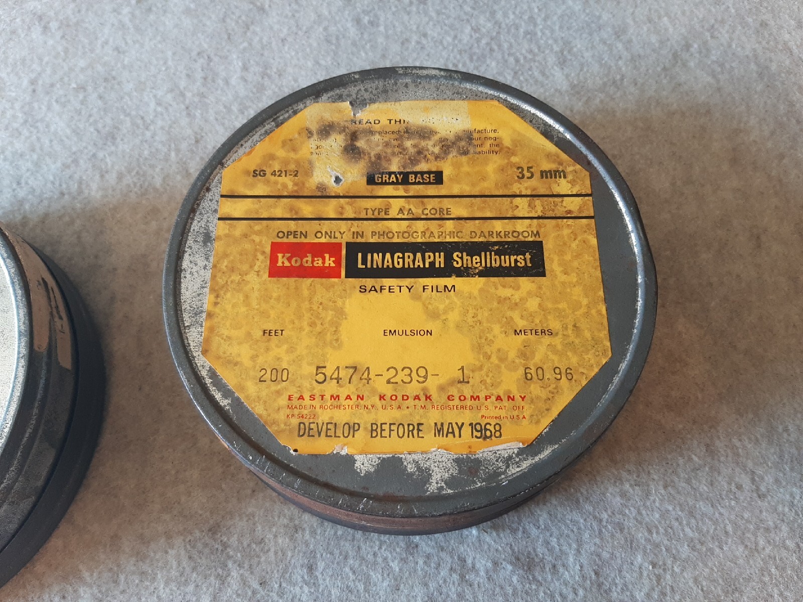 Vintage Eastman Kodak Company 35mm Home Movie Film Tin Cans empty Canisters 2349