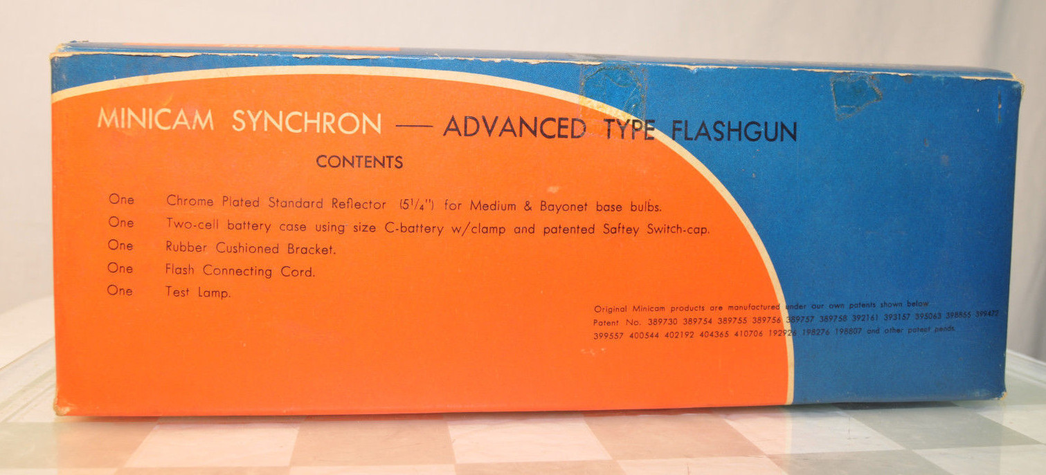 Vintage MINICAM SYNCHRON Flash Equipment with Original Box from 1950s Japan