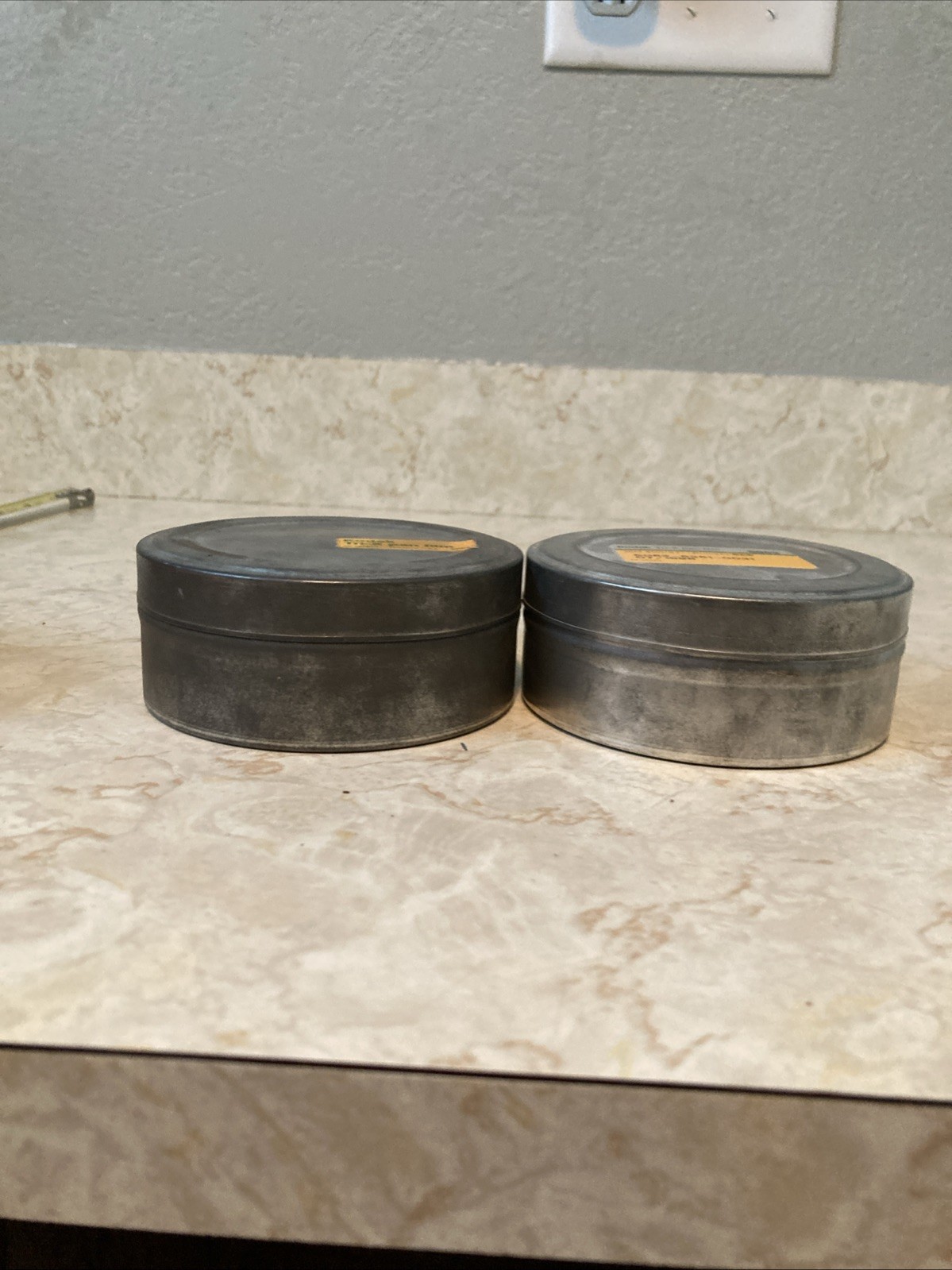 2 Empty Metal Kodak Tri- X Pan Film Round Tin Canisters 4” X 1 1/2”