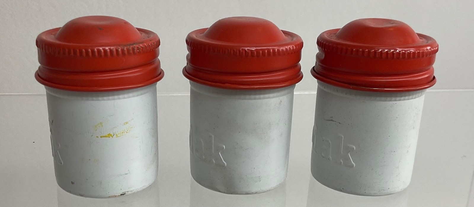 VTG Lot of 3 Kodak 35mm Film Roll Embossed Container Metal Tin Can Canister