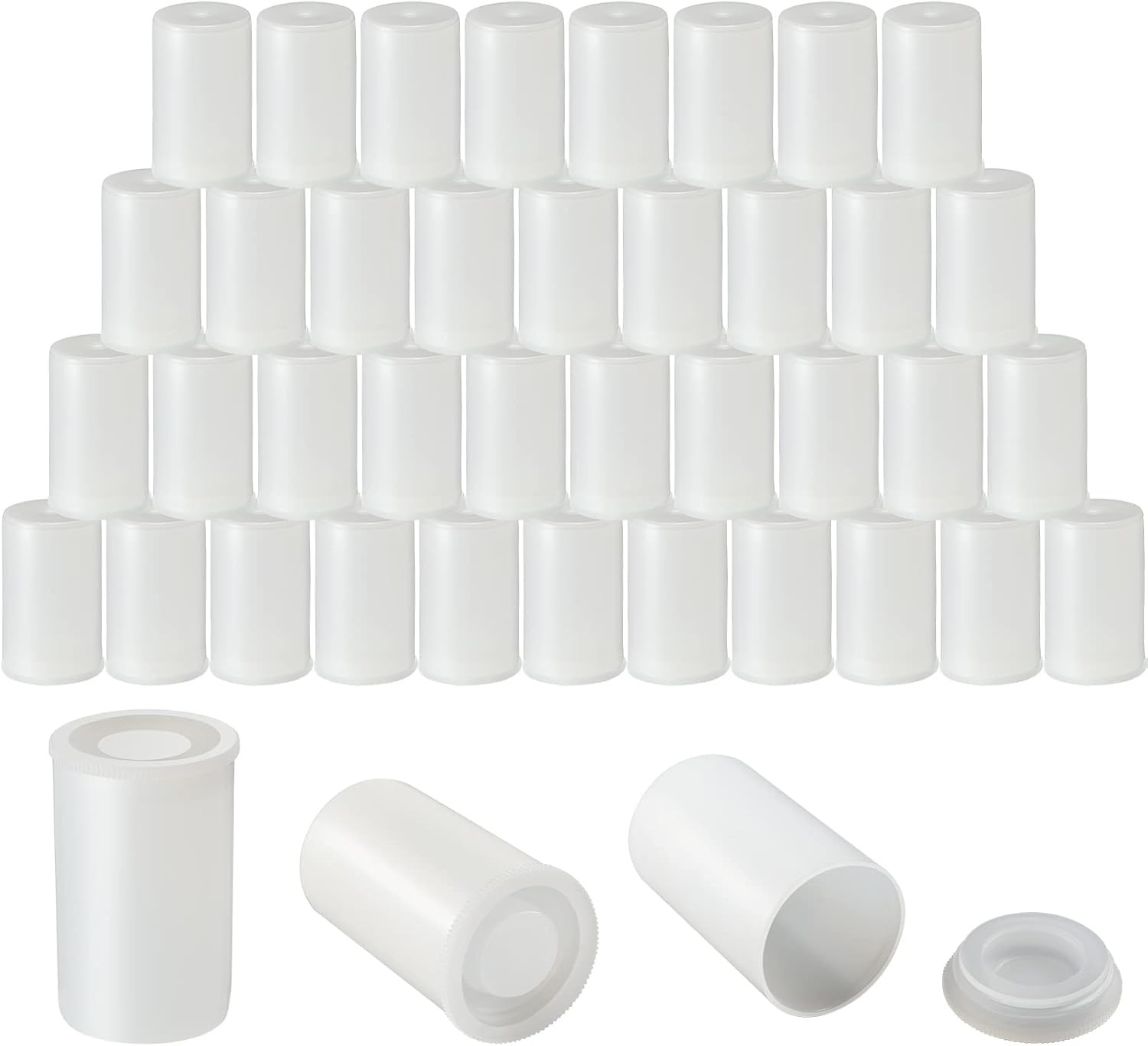 100-Pack 35mm Plastic Film Canisters with Lids Empty Storage Containers for Smal