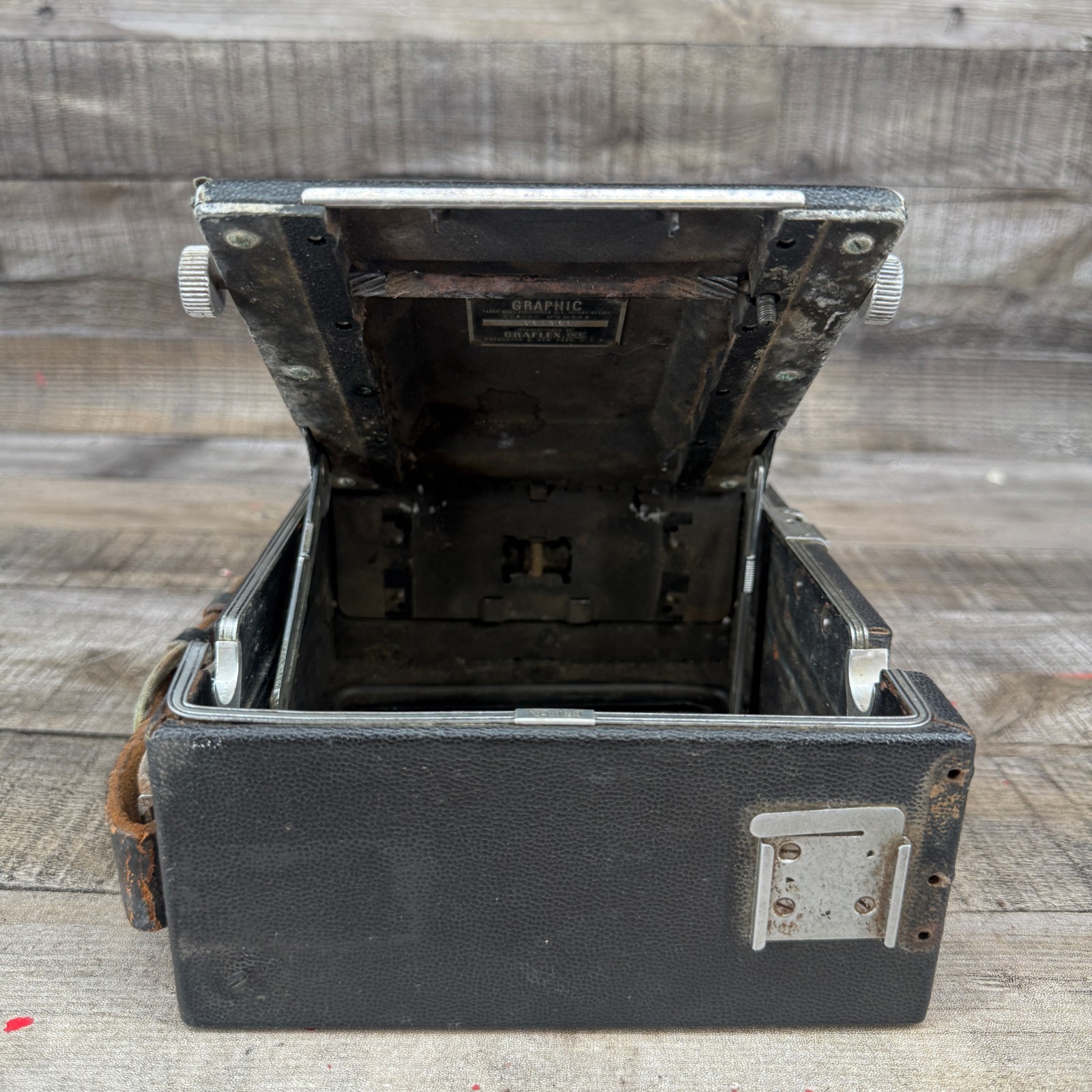 Vintage GraFlex Speed Graphic Press Camera Case Holder Only Doesn’t Close