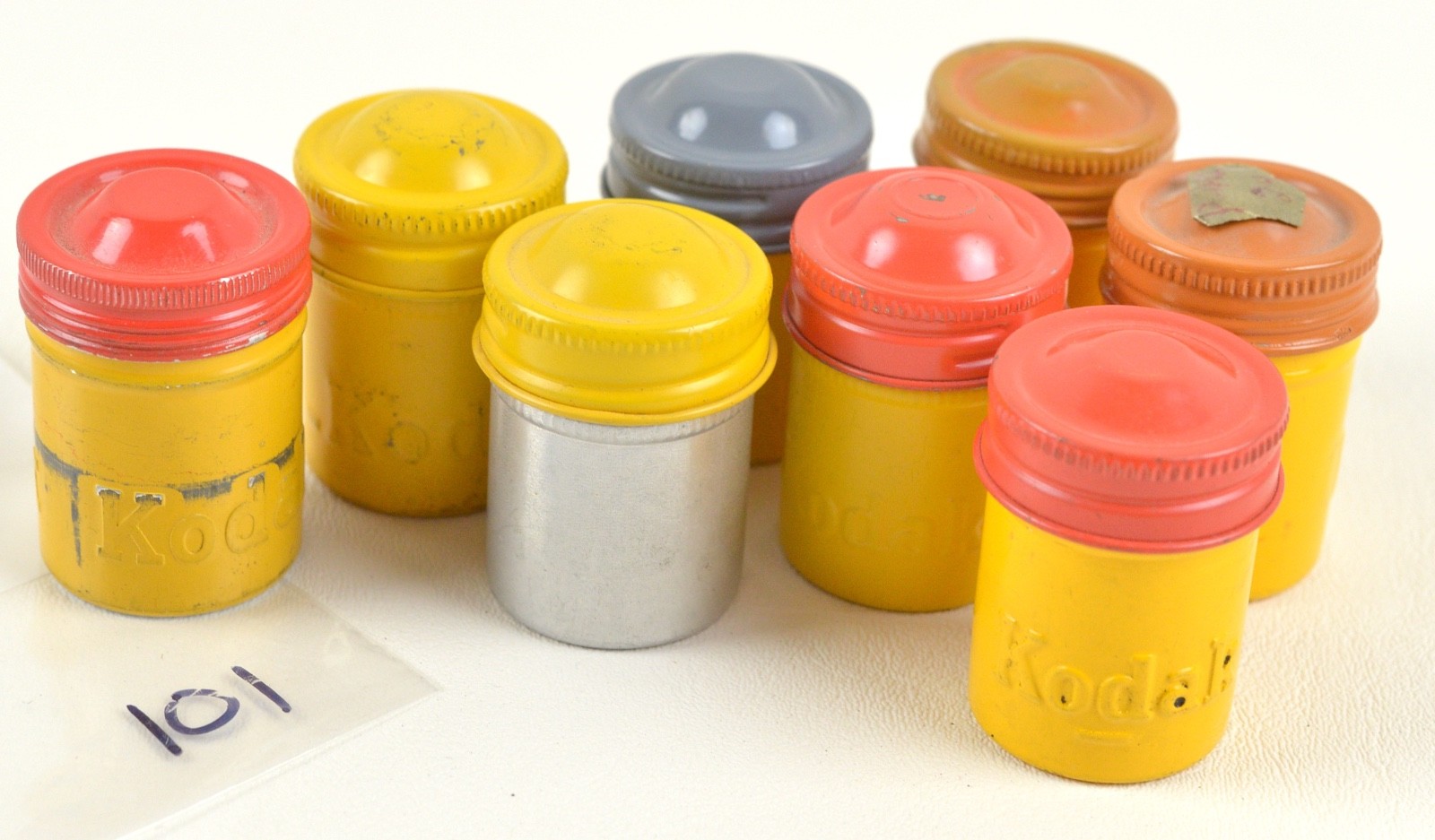 8) Kodak metal 35mm film canisters