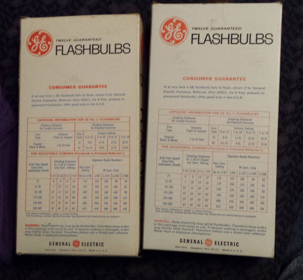 lot of 5: GE General Electric #5 Flashbulbs Box Of 12 – flash bulb
