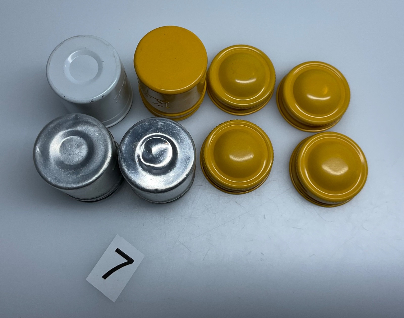 4 VTG Lot Kodak 35mm Film Roll Embossed Container Metal Tin Can Canister yellow