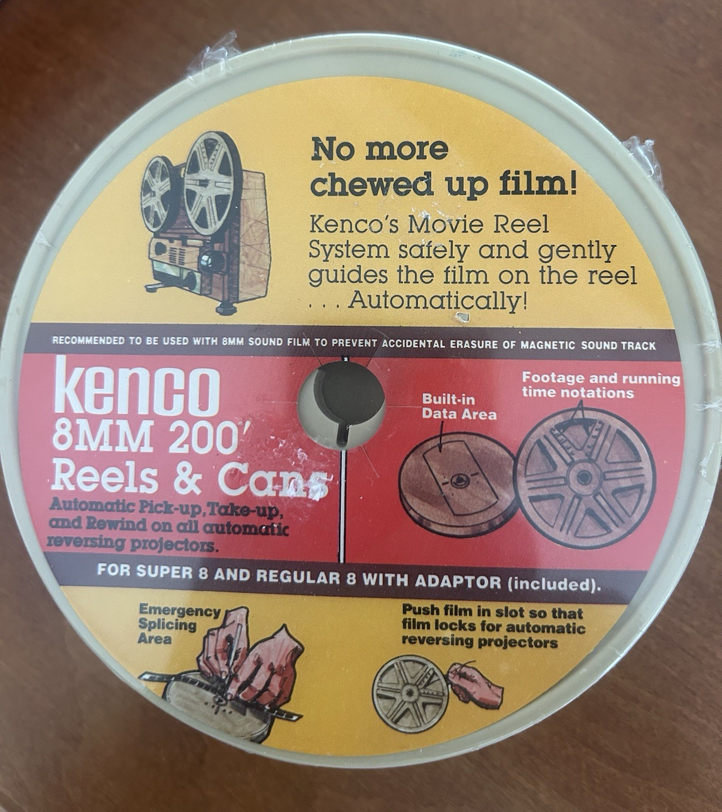 Vintage Kenco 8MM 200’ Reel Film Reels & cans. Set of 3 in sealed pkg