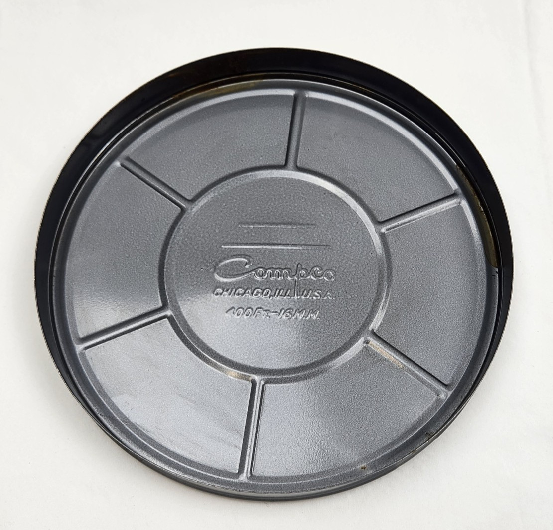 Compco 16mm Auto-Take-Up Film Reel with Can, 7-Inch / 400 ft. Vintage 1950’s