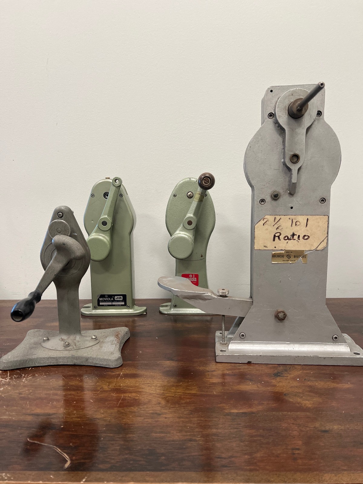 Vintage Film Rewinders Rewinds Lot Goldberg Moviola J&R Movie Editing Equipment