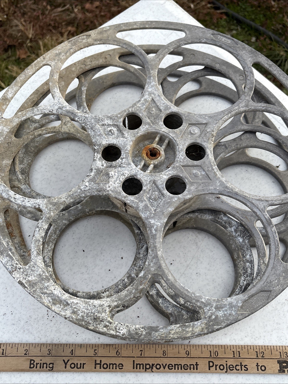 Goldberg Bros 35mm Cast Metal Film Movie Theater Reel 20 Min 15″ Decor 2X VTG