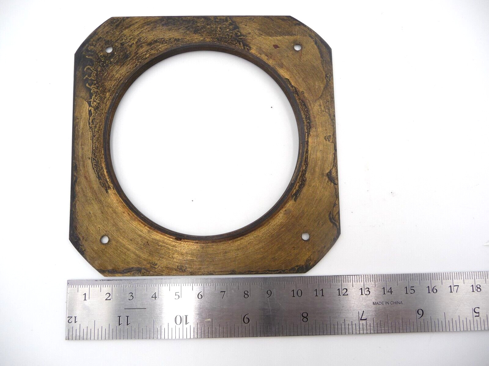 Brass Lens Flange 120x120mm with 85mm hole