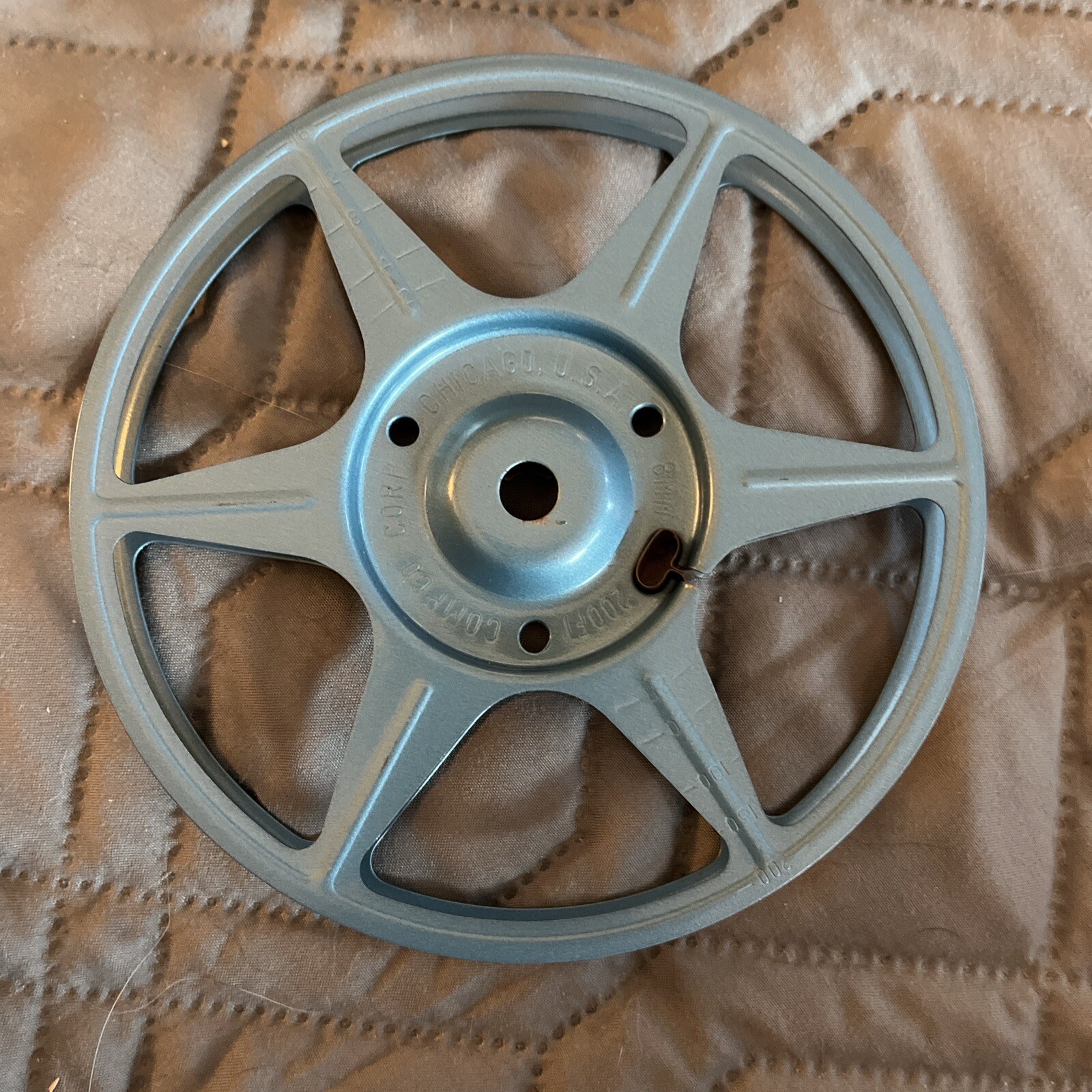 Vintage 8mm 200ft Compco Zayre Blue Film Reel & Canister Case Set Of 2
