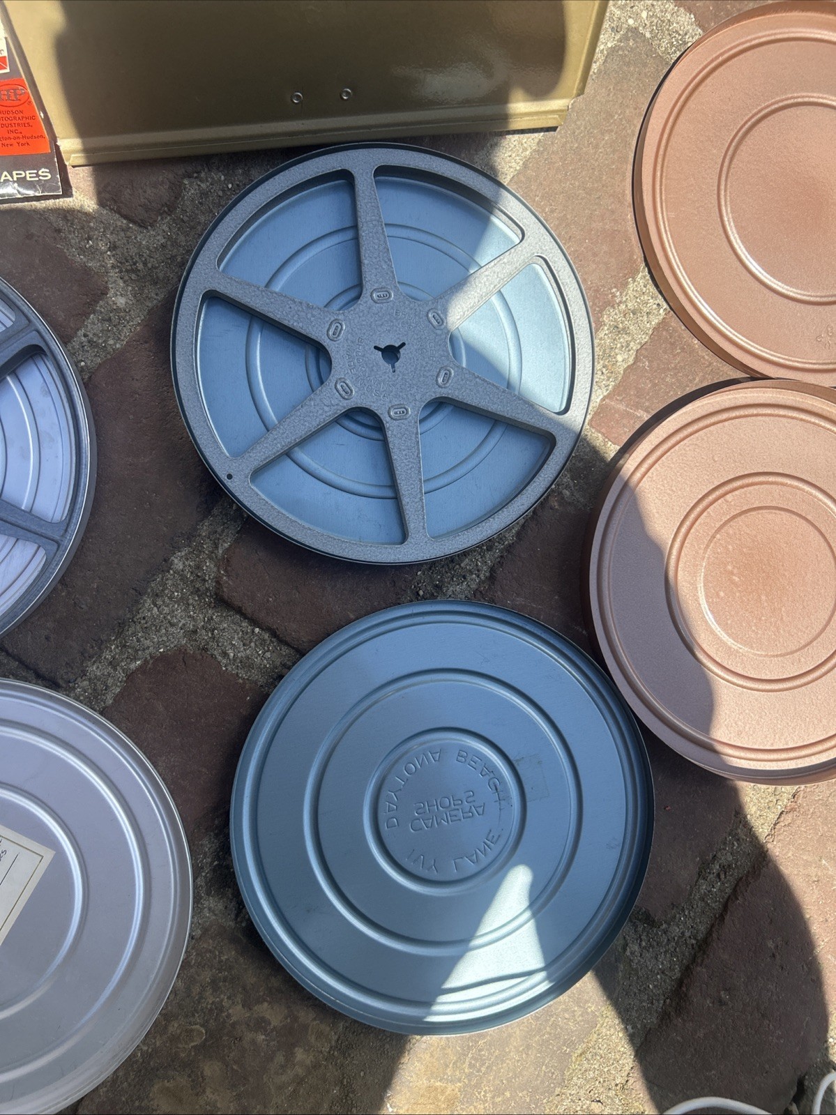 HP Quik Splice (5) Super 8 Film Reels And Cans Goldberg Dual 8 Film Reels