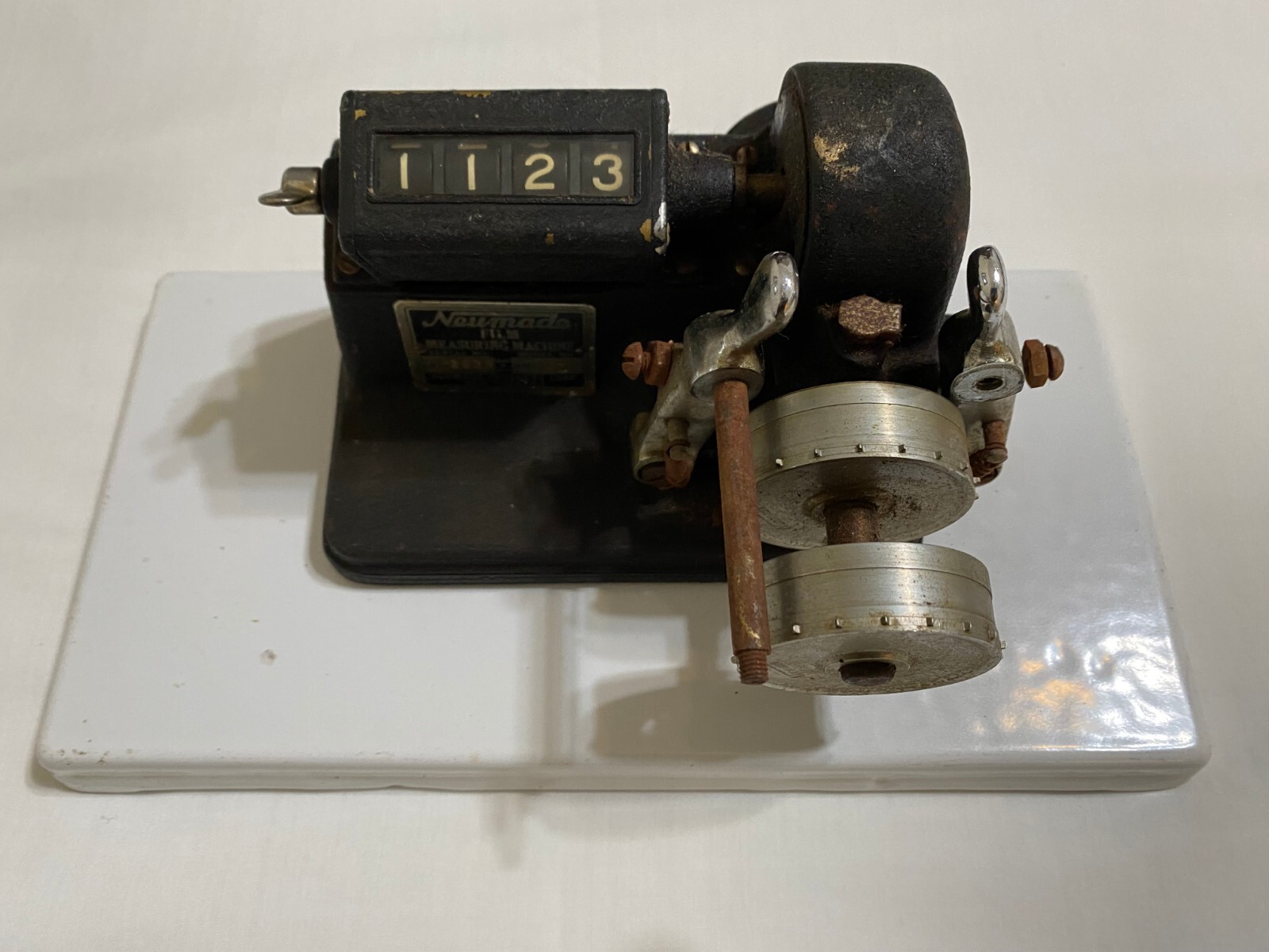 Vintage Neumade Film Measuring Machine Model HM-5-D Cast Iron & Porcelain -Parts