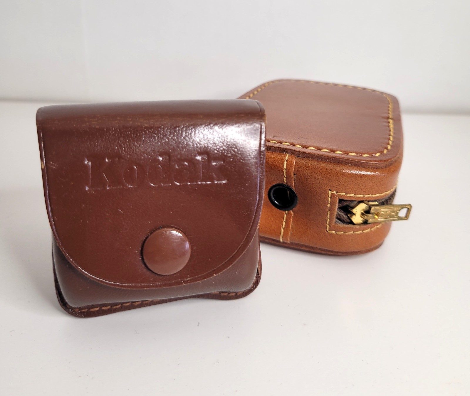 Kodak VTG Leather Camera Lens Case and Associated Zipper Equipment Case 1950s–60