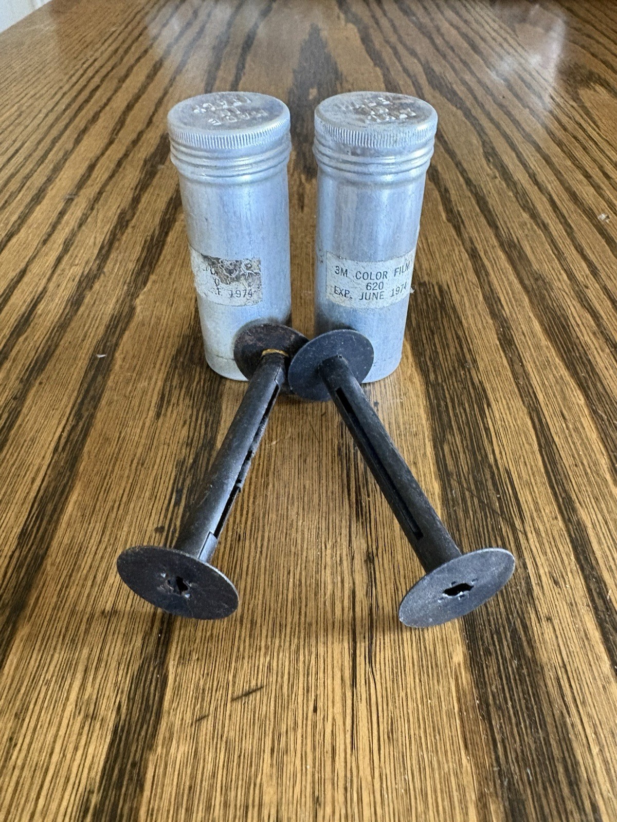 Vintage Aluminum 620 Film Canisters W / Spools Lot Of 2