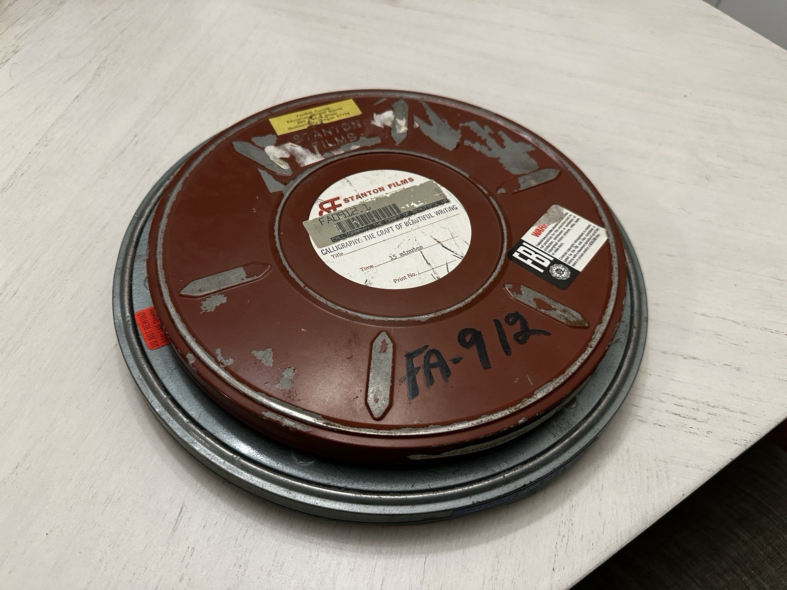 2 Vintage Empty Movie Reel Tins