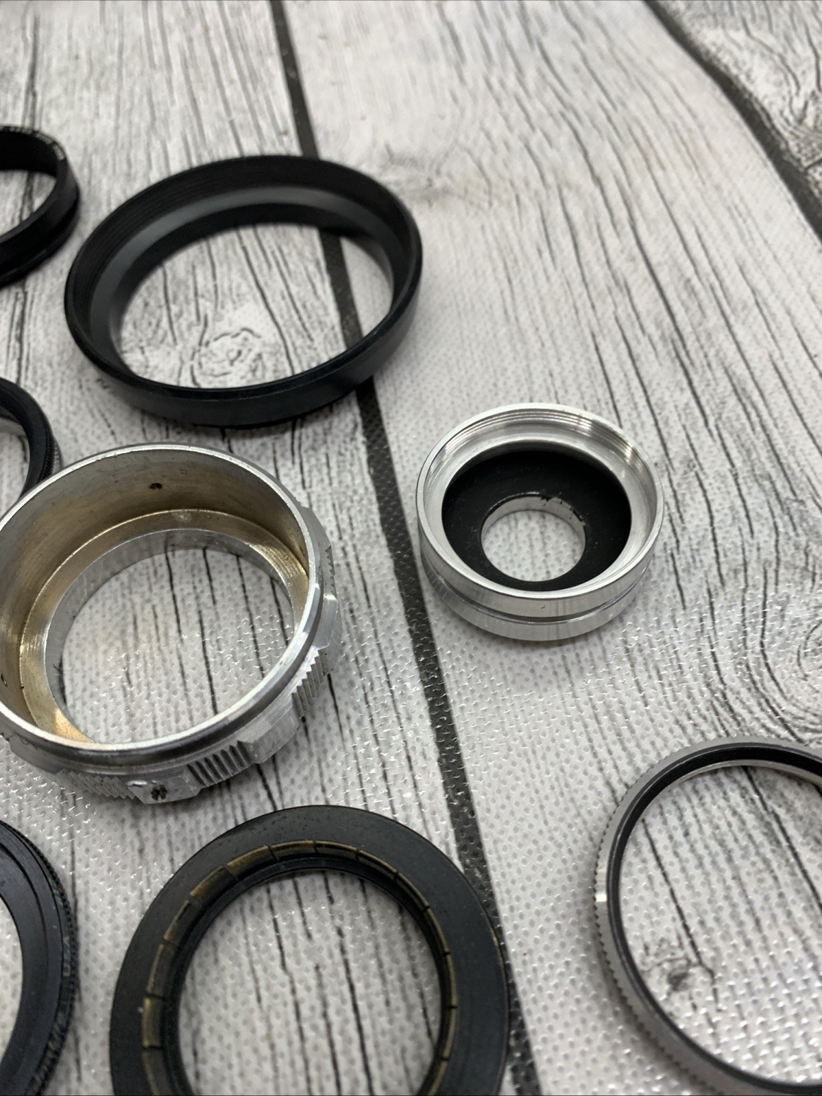 Vintage lot Camera Parts Hoods Caps Lens Adapters 11 pieces