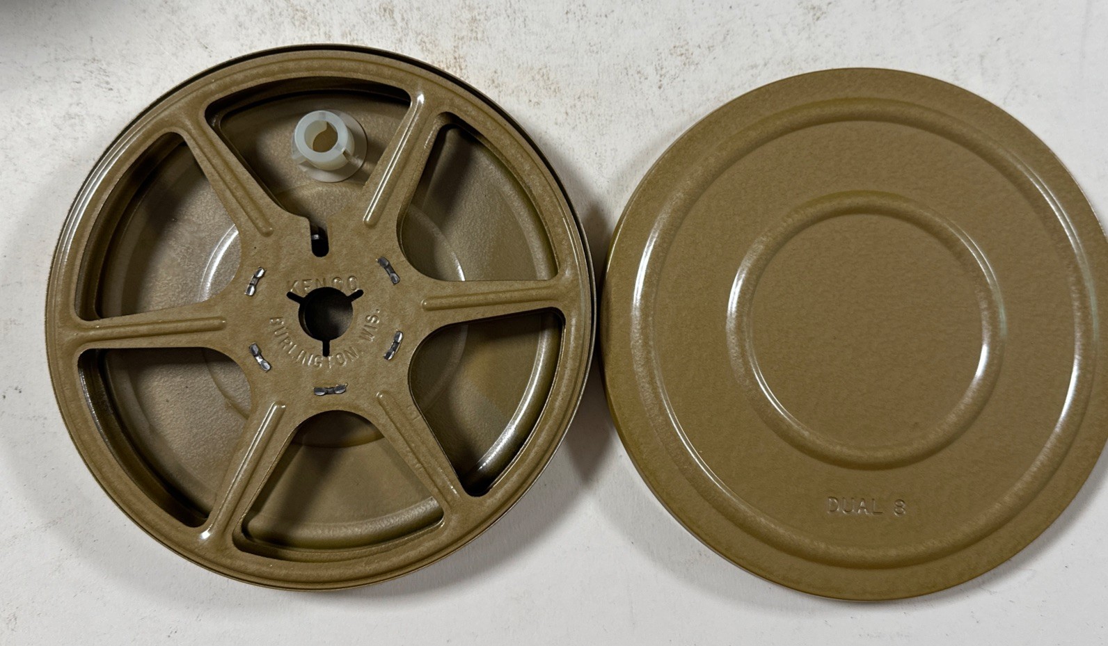 Lot of 7 Movie Film Reels & Cans 5″ 8mm Kmart Blue Kenco Dual Regular