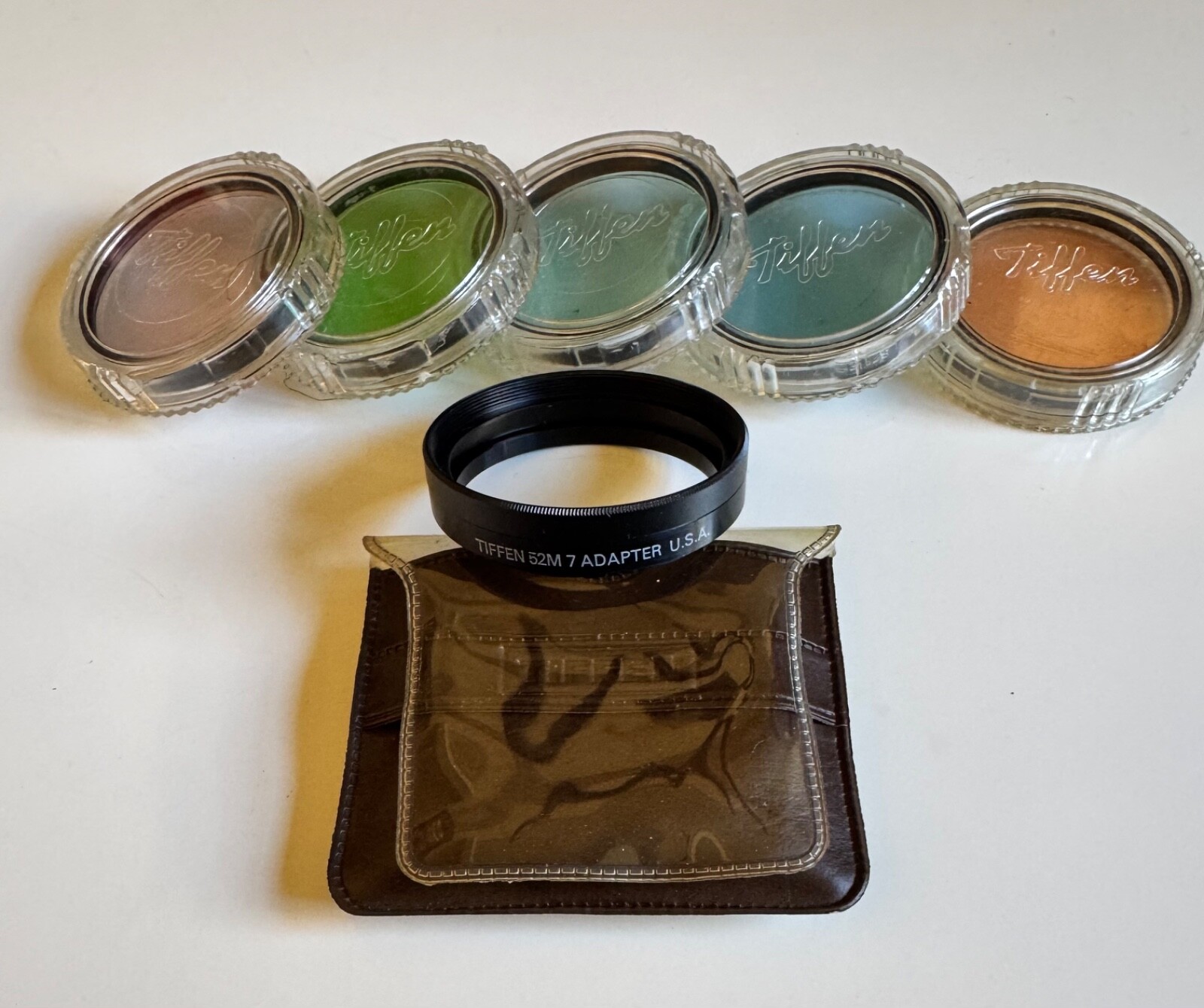 Tiffen Photar Series 7 VII Filters (5) with 52M to 7 Adapter Ring Vintage USA