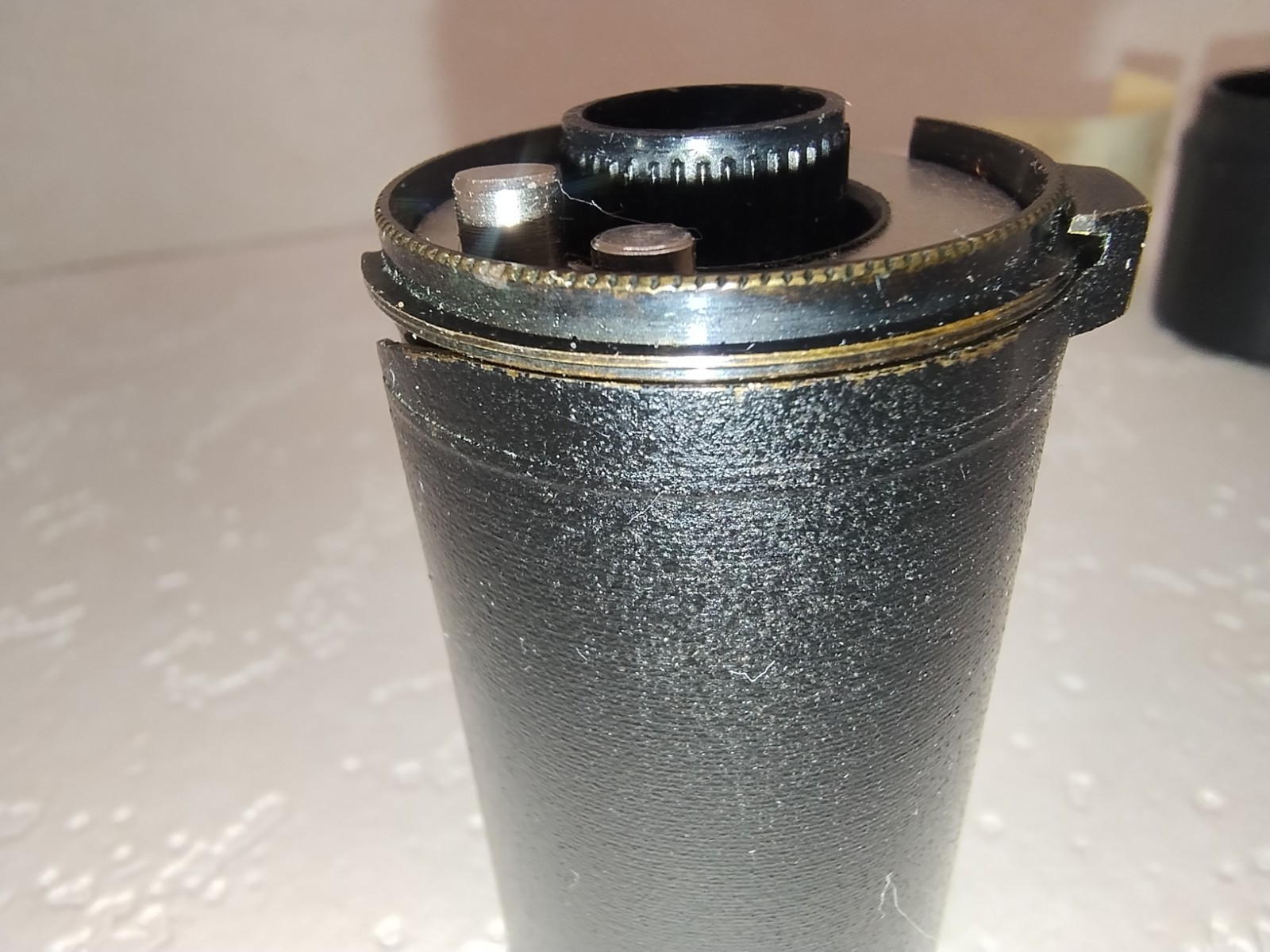 Soviet 35mm Film Cassette Kiev Reloadable 70s 80s Brass USSR With Case Vintage