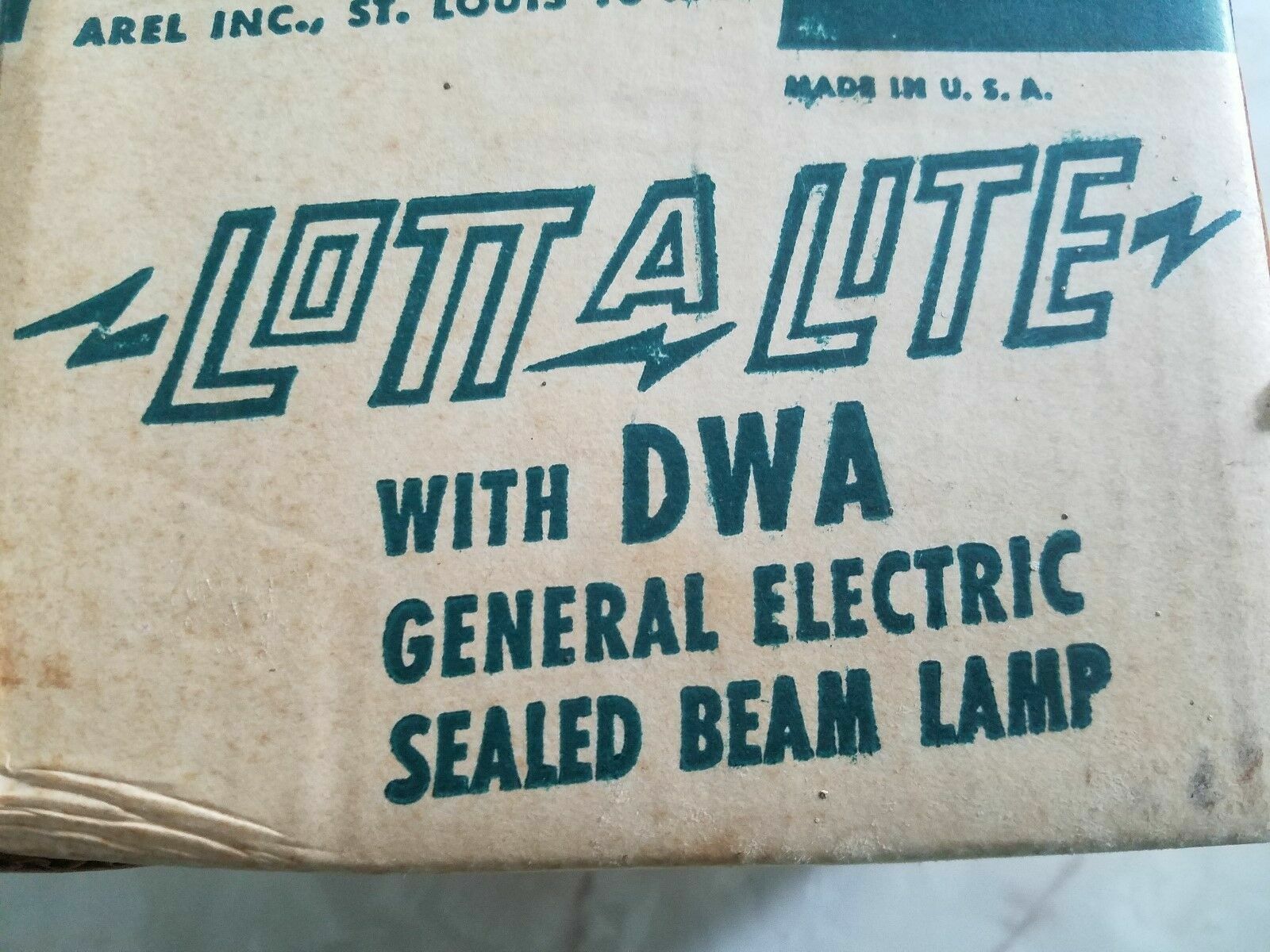 Vintage Arel Inc Lott-A-Lite Photography Movie Lighting USA: Sealed Beam GE Bulb