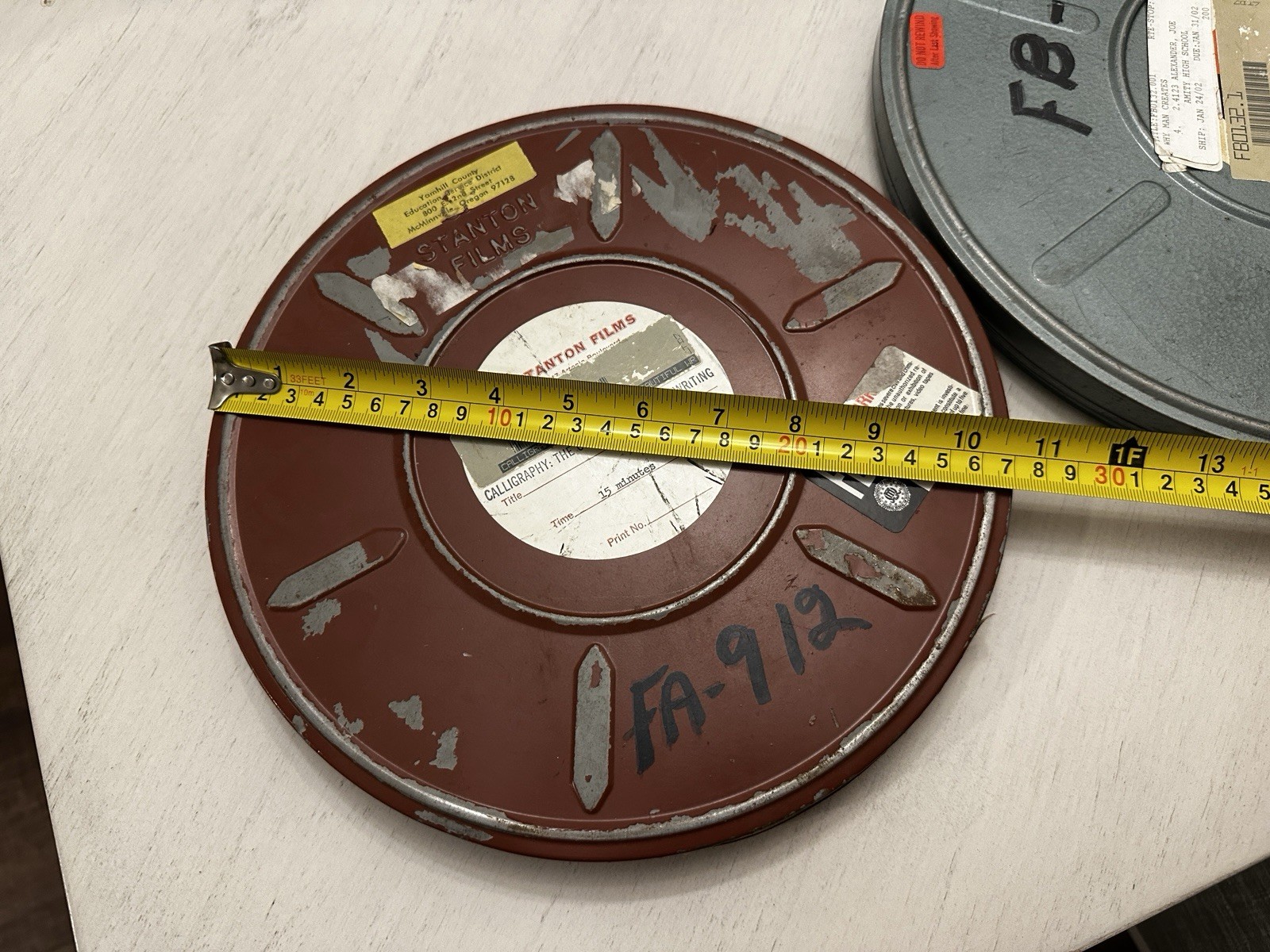 2 Vintage Empty Movie Reel Tins