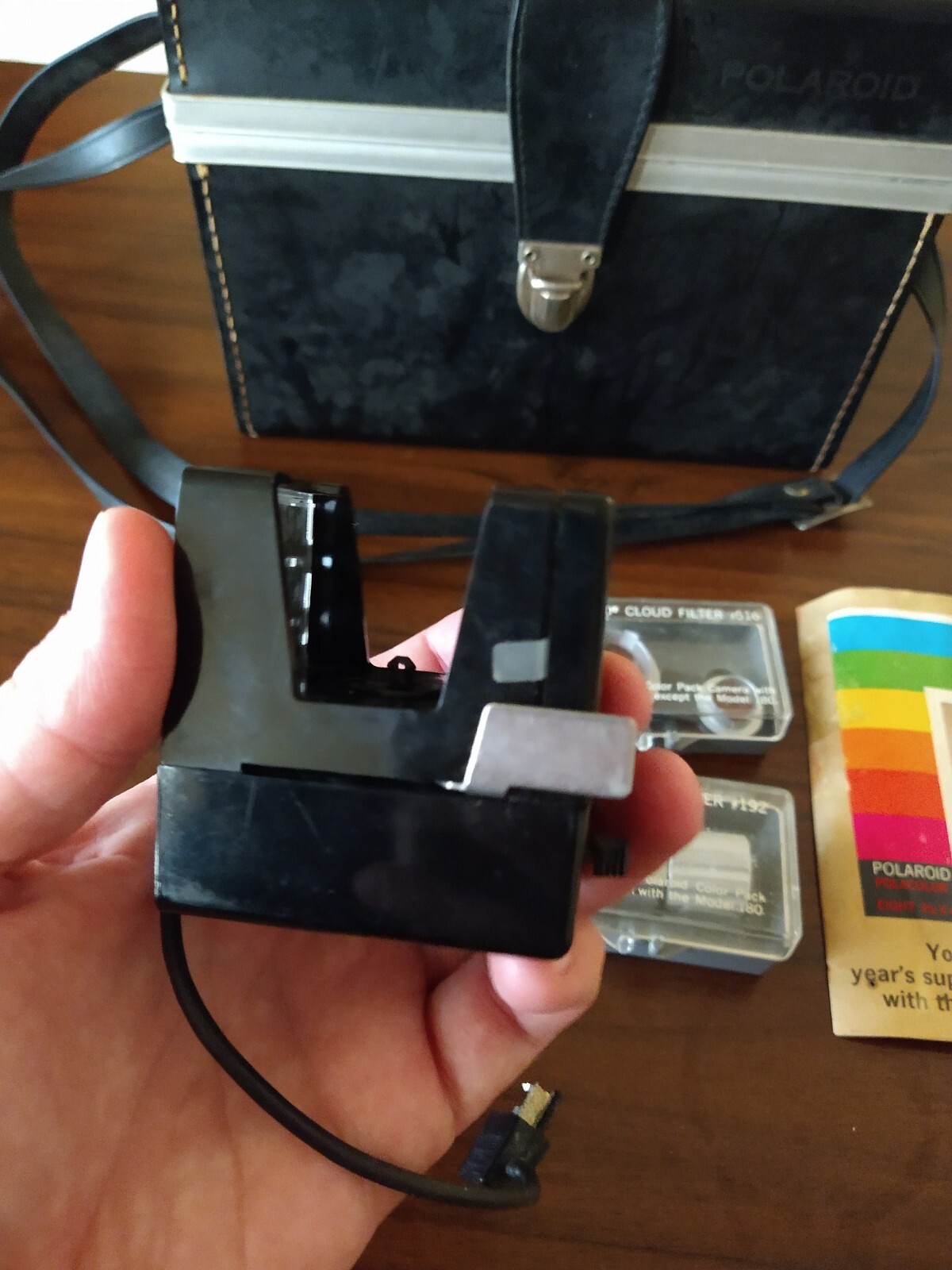 Vintage Polaroid Box, Filter, Self Timer, Flash, Print Coater Set