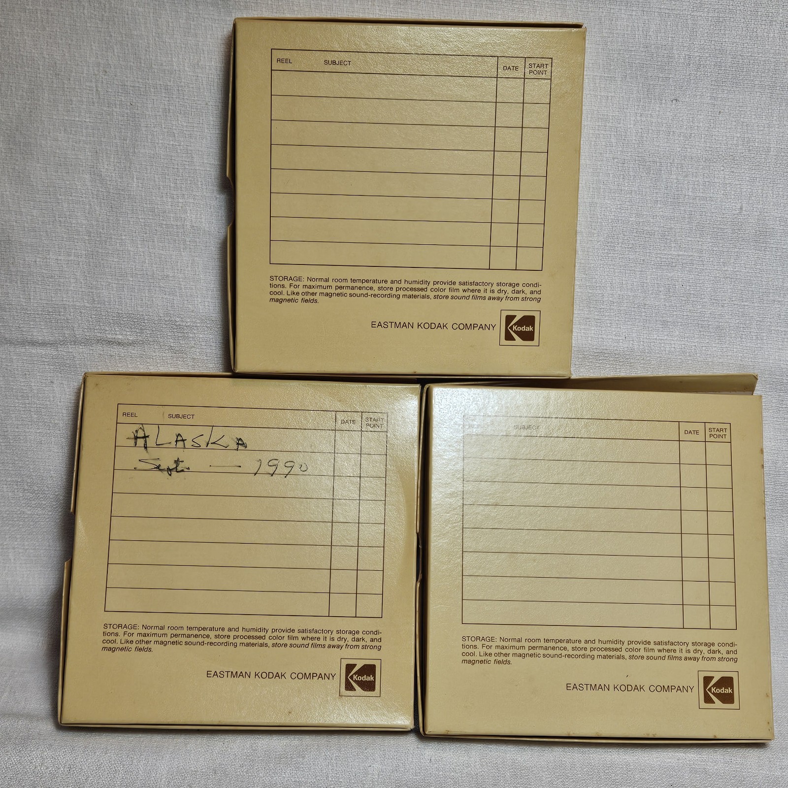 Kodak 882 Movie Reels (3) • Super 8 & 8 mm / 200 ft • Used • Labeled 1988 90 91