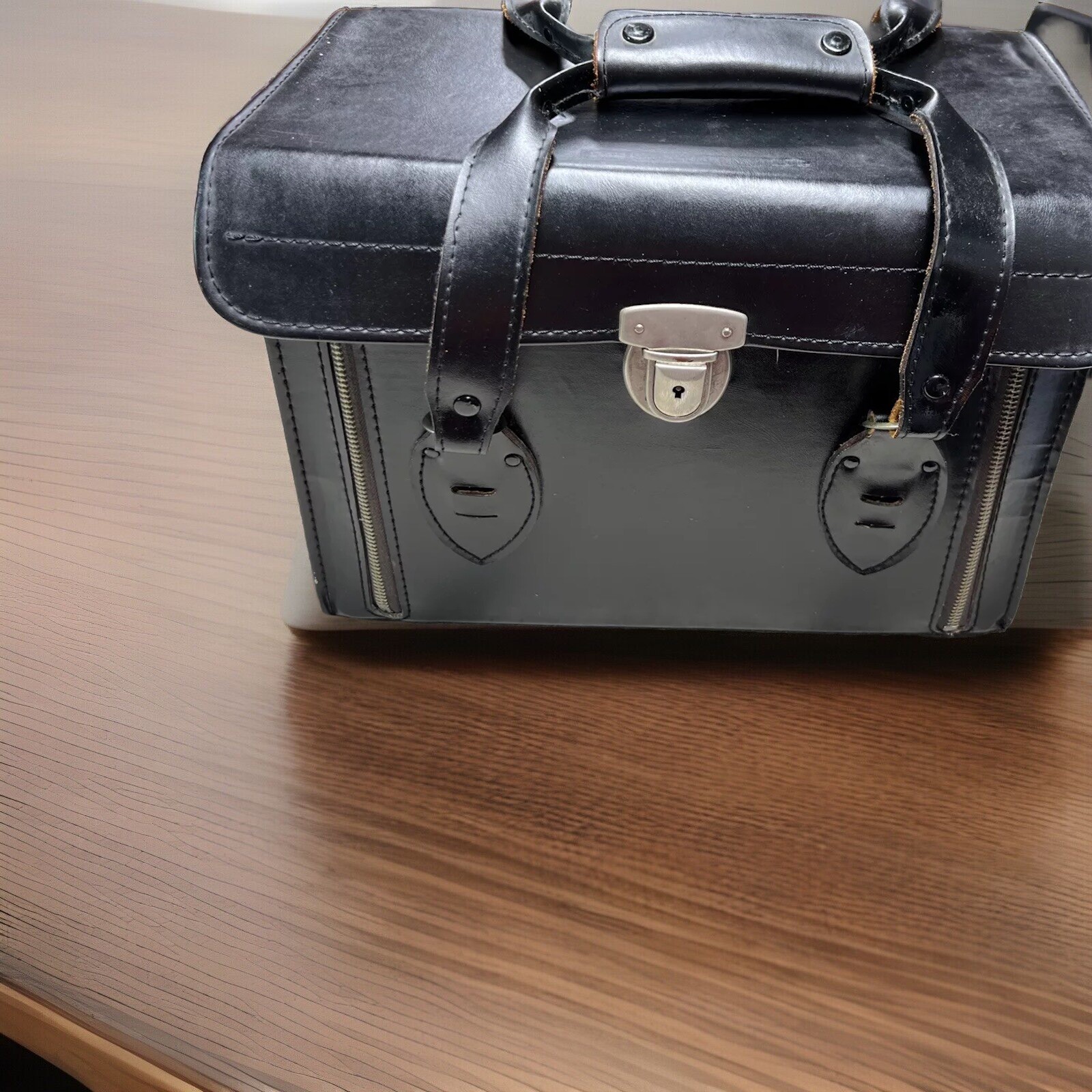 VINTAGE KALI-BAG BLACK LEATHER LARGE CAMERA BAG KALIMAR IN JAPAN