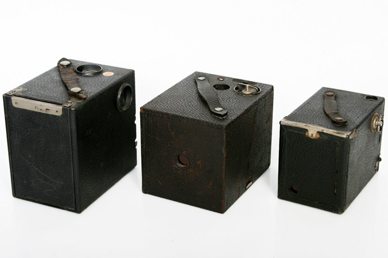 7 Antique Box Cameras Collection * Mostly Kodak, Western magazine camera