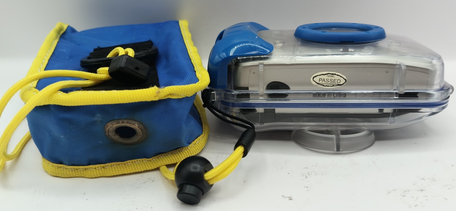 Vintage Polaroid Splash Clear Blue Underwater Film Camera w Case Untested