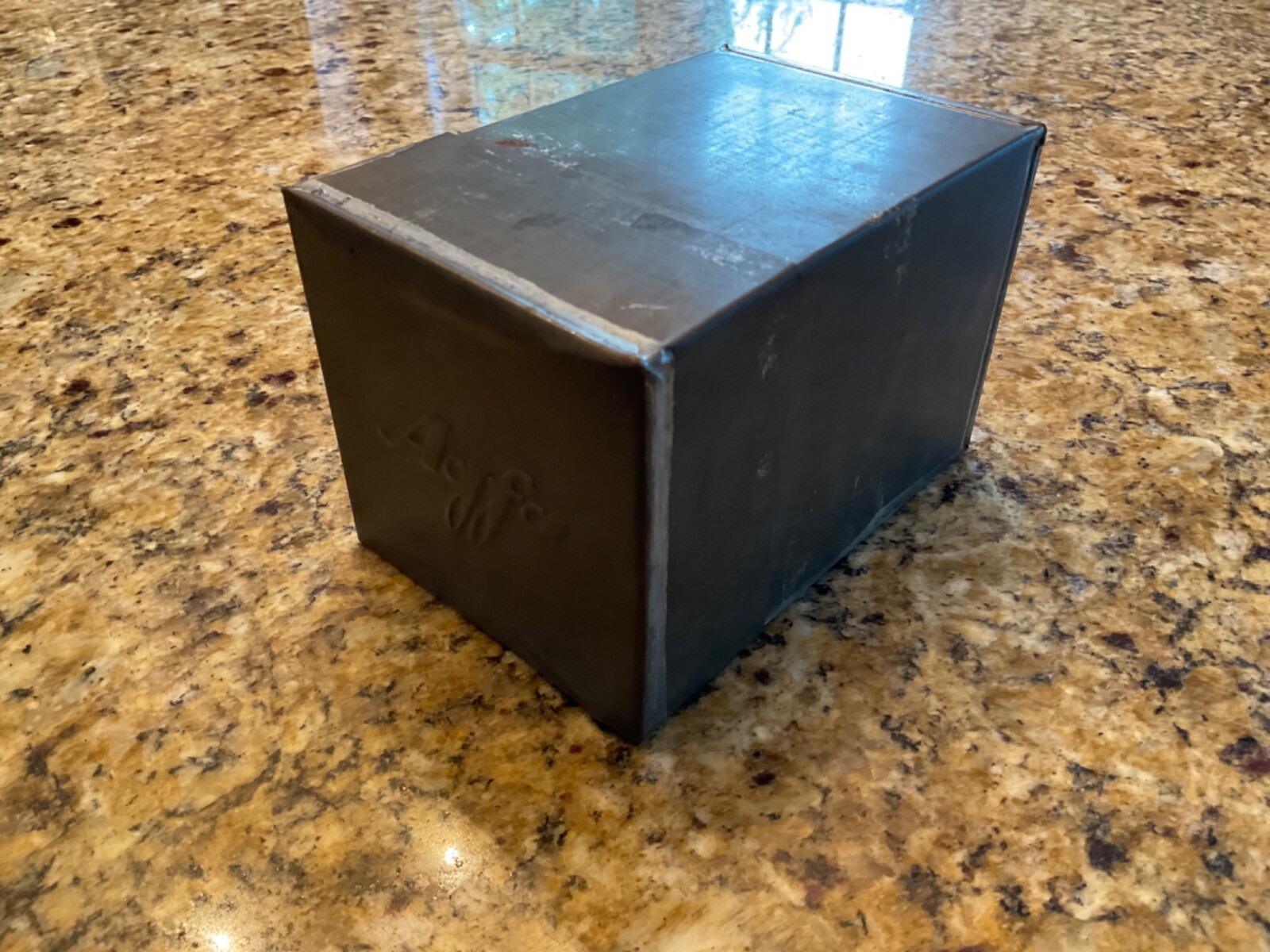 Early Antique Agfa can tin embossed 5.5 “ x 3.5 “